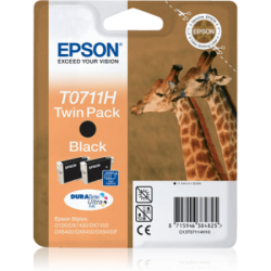 EPSON C13T07114H10 T0711H Twin Pack Black Cartouche d'encre EPSON