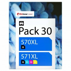 Pack de 30 cartouches compatibles PGI-570XL CLI-571XL Canon 6 X 570xl, 6 X 571xl noir, 6 X 571xl cyan, 6 X 571xl magenta, 6 X 57